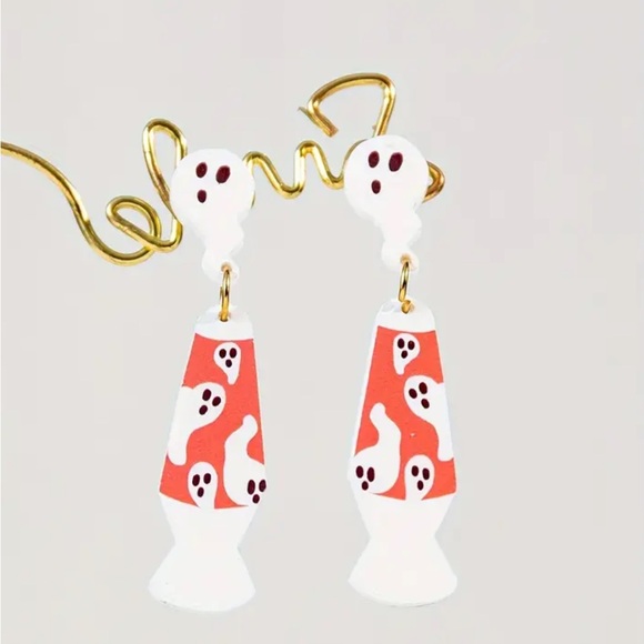 Whimsy_and_Rose Jewelry - Ghost Lava Lamp Earrings